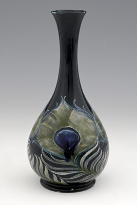 Lot 539 - William Moorcroft, a Peacock Feather vase,...