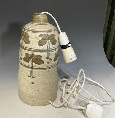 Lot 141 - A mid century studio pottery or stoneware lamp...
