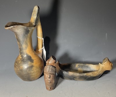 Lot 87 - Three pieces of First Nation American pottery,...