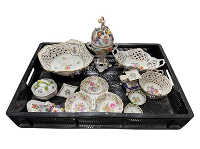 Lot 76 - A collection of Dresden ceramics including...