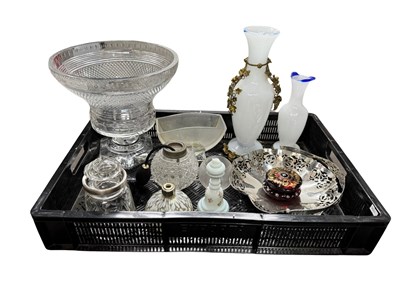 Lot 42 - Glass, including a Bohemian enamelled pot and...
