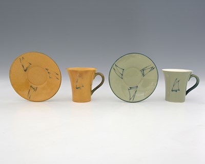 Lot 530 - William Moorcroft, two Yacht coffee cups and...