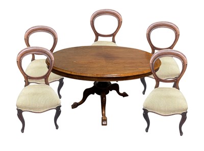 Lot 723 - A 19th century oval walnut tiltop breakfast...