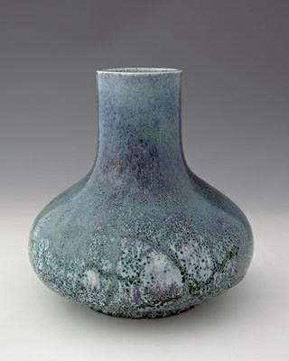 Lot 638 - Ruskin Pottery, a High Fired vase, 1907, squat...