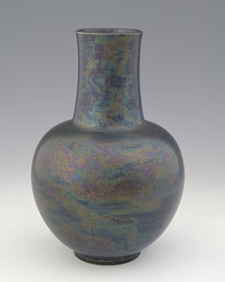 Lot 601 - Ruskin Pottery, a Kingfisher lustre vase, 1912,...