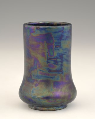Lot 602 - Ruskin Pottery, a small Kingfisher lustre vase,...