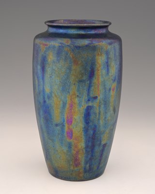 Lot 607 - Ruskin Pottery, a Kingfisher lustre vase, 1926,...