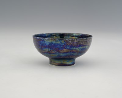 Lot 604 - Ruskin Pottery, a small Kingfisher lustre...