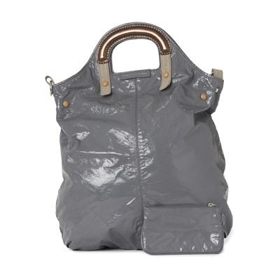 Lot 516 - Stella McCartney, a grey patent faux leather handbag.