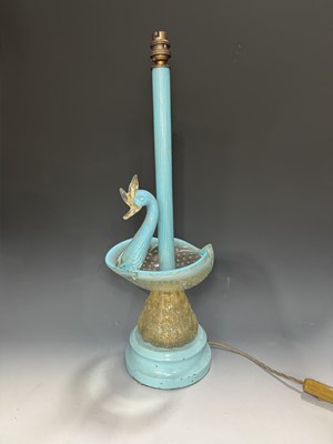 Lot 606 - A murano style table lamp base formed as a...