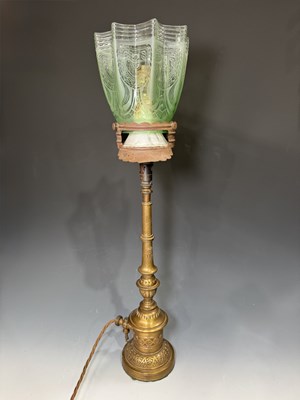 Lot 603 - A 19th century brass gas light, fitted to...