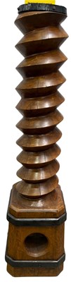 Lot 522 - A large turned wood screw, from a wine press,...