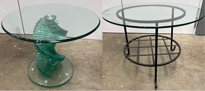 Lot 524 - A modern spiral or helix-twist glass coffee or...