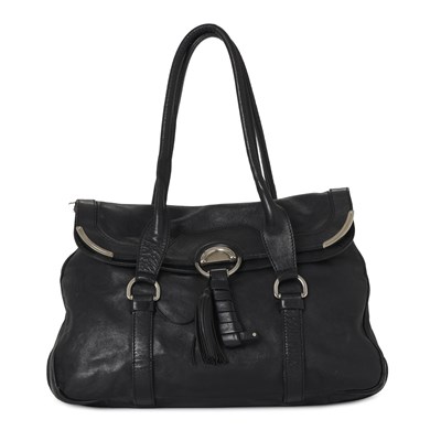 Lot 310 - Celine, a vintage black leather handbag.