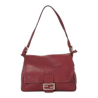 Lot 374 - Fendi, a red leather Selleria Mama Baguette handbag.