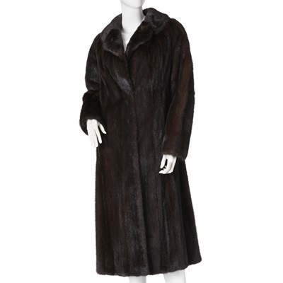 Lot 546 - A full-length dark ranch mink coat.