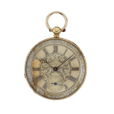 Lot 291 - Thomas & Cie, Geneve, a yellow metal open face pocket watch