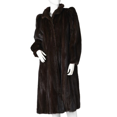 Lot 553 - A full-length dark ranch mink coat.