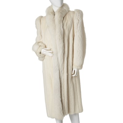Lot 551 - Saga Mink, a white mink and Arctic fox fur coat.