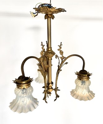 Lot 692 - An early 20th/late 19th century three light...