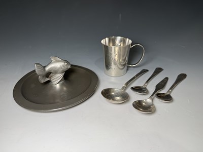 Lot 243B - A Just Andersen Danish figural pewter pin dish,...