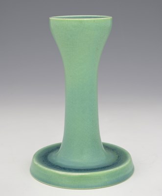 Lot 651 - Ruskin Pottery, a Souffle glazed candlestick,...