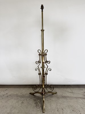 Lot 546 - An Art Nouveau brass and copper telescopic...