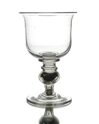 Lot 404 - A Victorian mourning glass goblet, circa 1840,...