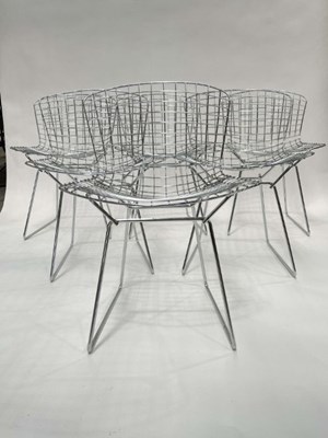 Lot 577 - After Harry Bertoia, a set of six wire side...