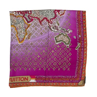 Lot 485 - Louis Vuitton, a Monogram Map silk scarf.