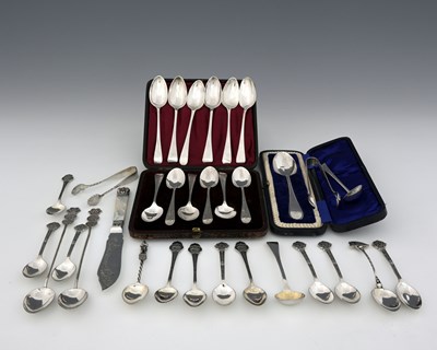 Lot 414 - A mixed lot of silver flatware,...