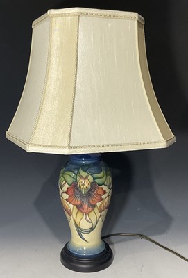 Lot 93 - A Moorcroft 'Anna Lily' baluster form lamp on...