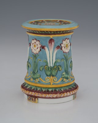 Lot 700 - A miniature Minton trial garden seat, relief...