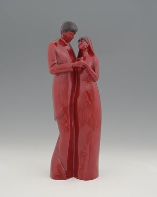 Lot 712 - A Royal Doulton Flambe figure, Forever Yours,...