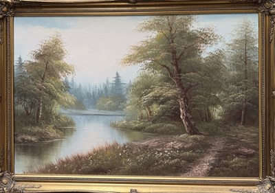 Lot 329 - Alfred W. Darby (British, 1844-1916), river...