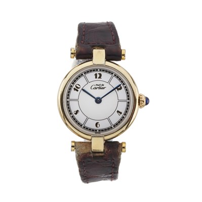 Lot 226 - Cartier, a silver-gilt Must De Cartier Vendôme wrist watch