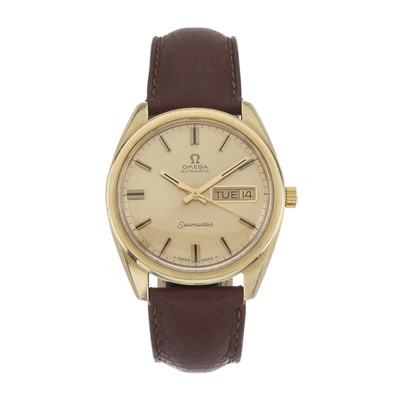 Lot 256 - Omega, a gold capped Seamaster day-date wrist watch