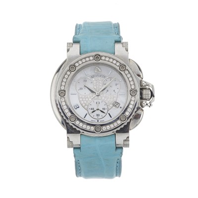 Lot 280 - Aquanautic, a stainless steel diamond set chronograph wrist watch