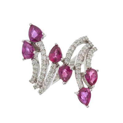 Lot 169 - An 18ct gold ruby and diamond dress ring