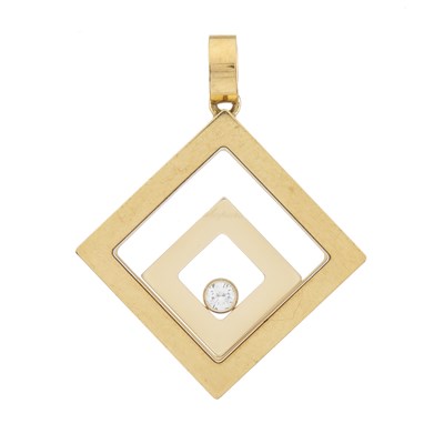 Lot 112 - Chopard, an 18ct gold diamond Happy Spirit pendant