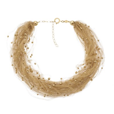Lot 56 - An 18ct gold multi-strand woven necklace