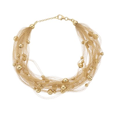 Lot 51 - An 18ct gold multi-strand woven bracelet