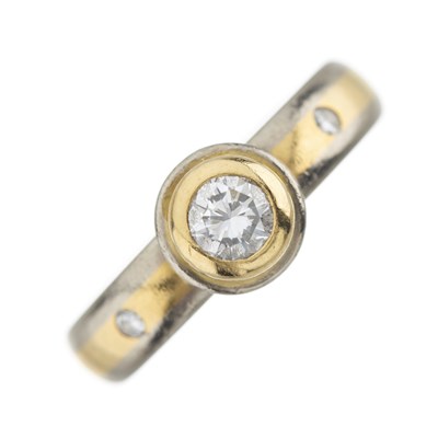 Lot 182 - An 18ct gold diamond single-stone band ring