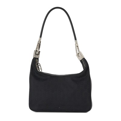 Lot 356 - Gucci, a black GG hobo handbag.