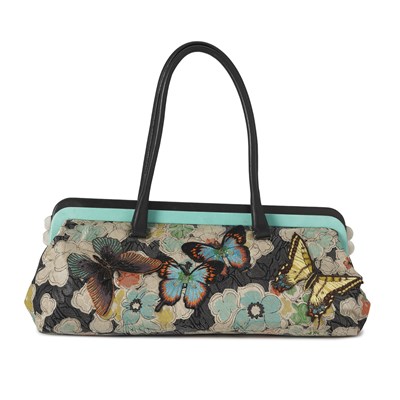 Lot 294 - Bottega Veneta, a limited edition Butterfly Jacquard Frame handbag.