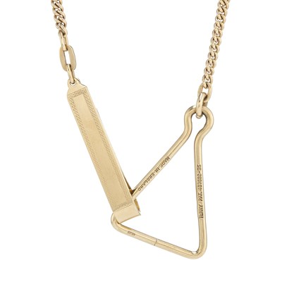 Lot 219 - A 1970s 9ct gold curb-link key or watch chain