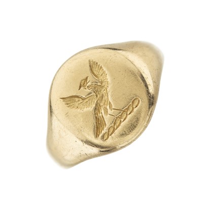 Lot 96 - A 1970s 18ct gold signet seal ring