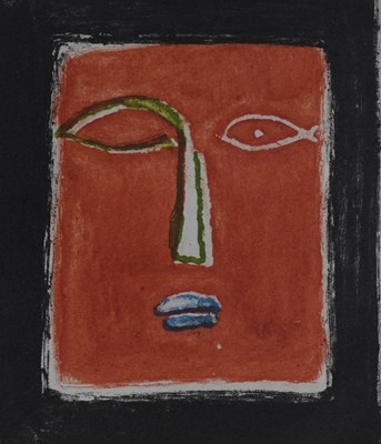Lot 262 - Ismail Fattah (Iraqi, 1934-2004), Face in red,...