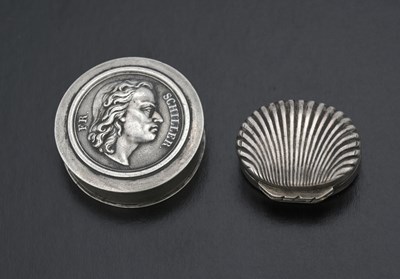 Lot 410 - A German silver counter box, of circular form,...