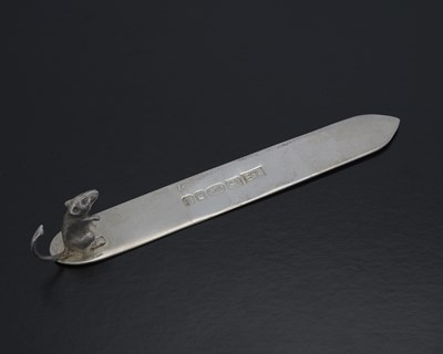 Lot 22 - An Elizabeth II novelty silver bookmark, the...